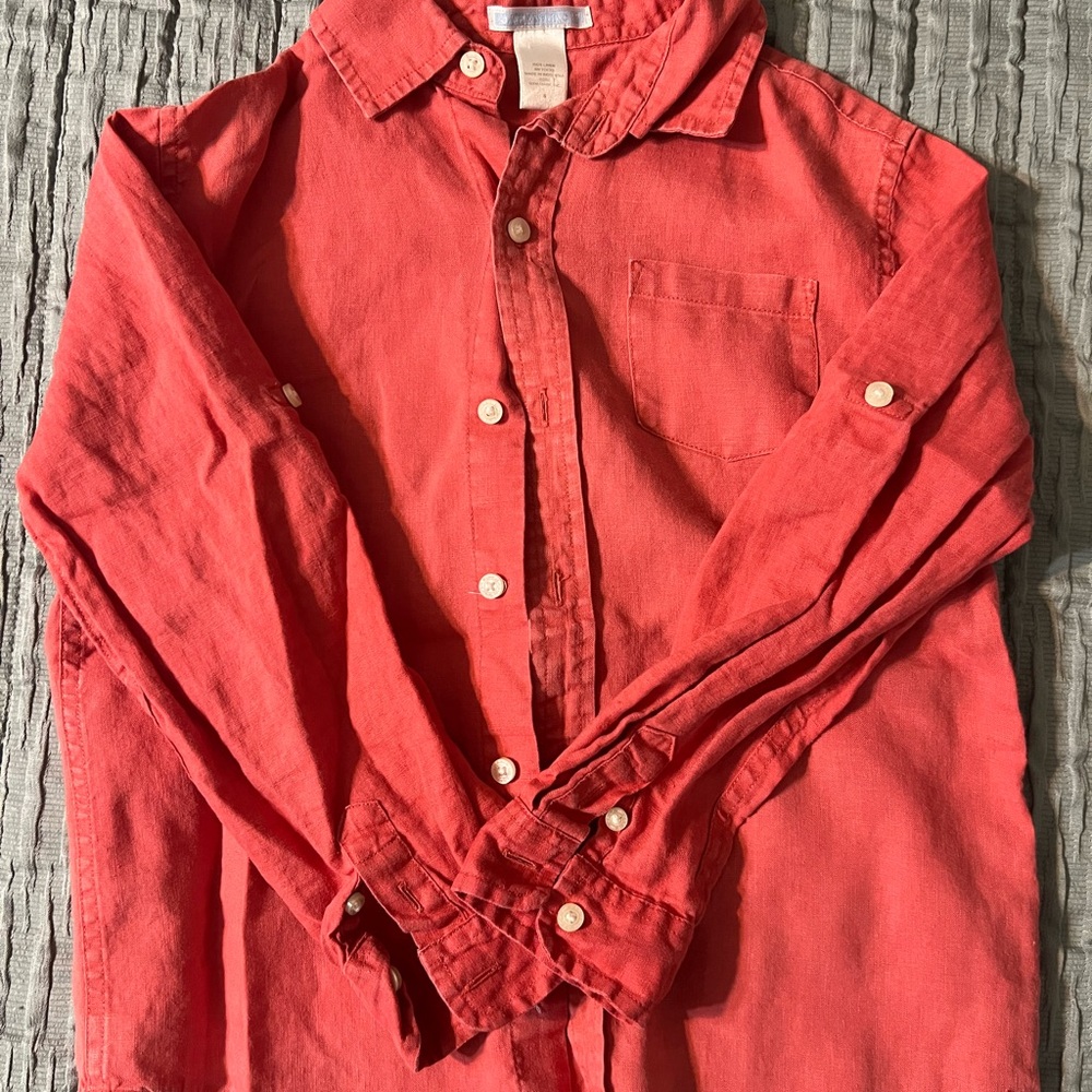 Janie and Jack Red Button Down Shirt